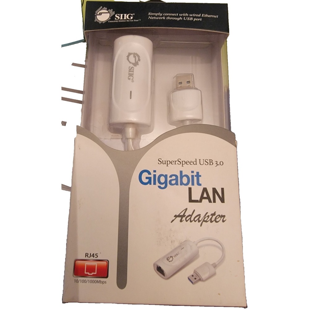 SIIG SuperSpeed USB 3.0 Gigabit LAN (RJ45) Adapter - White - New